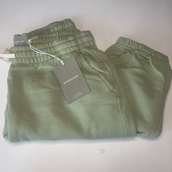 EVERLANE NWT organic cotton The Track jogger sweatpants in light green - Picture 5 of 5